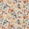 Aqua Orange Performance Pet Friendly Floral Linen Look Print Upholstery Fabric by The Yard - SKU: Eli Aqua